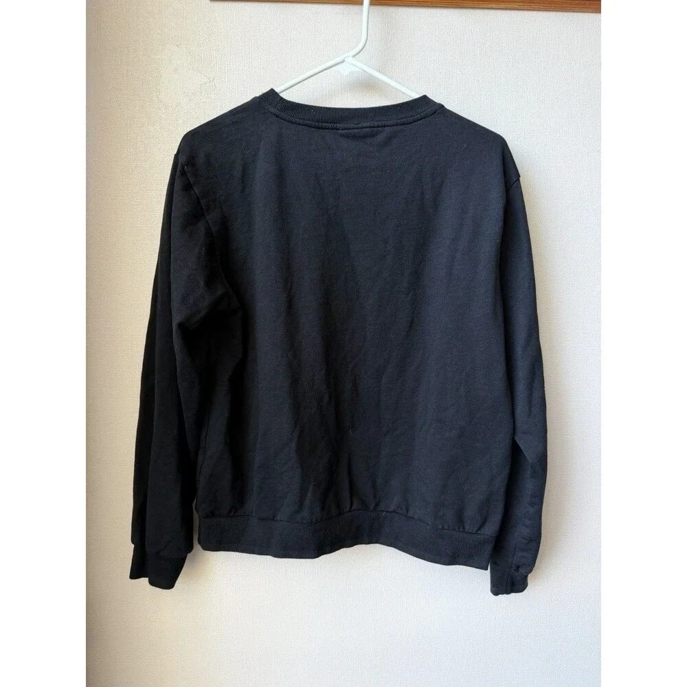 Keith Haring Heart Graphic Sweatshirt Black Crewneck Unisex M Medium 60/40 Blend